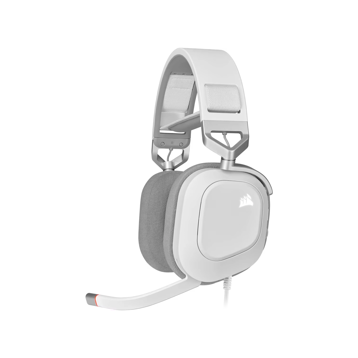 Auricular gaming cableado Corsair HS80 RGB USB, blanco