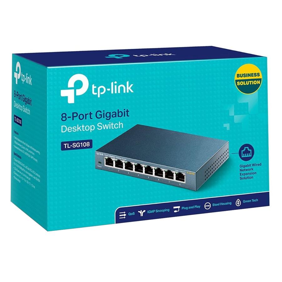 Switch  8 Ports 10/100/1000 Tp-Link (TL-SG108) acero