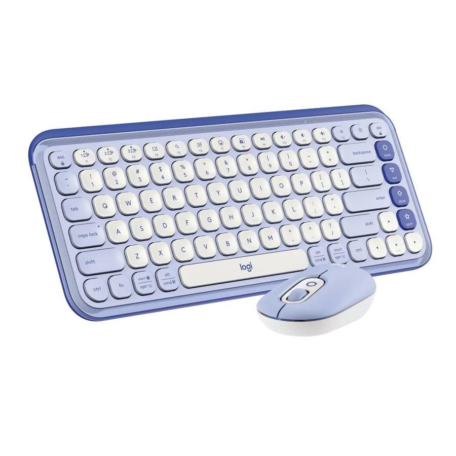 Combo Teclado Y Mouse Bluetooth Logitech Pop Icon Lila Esp Lat