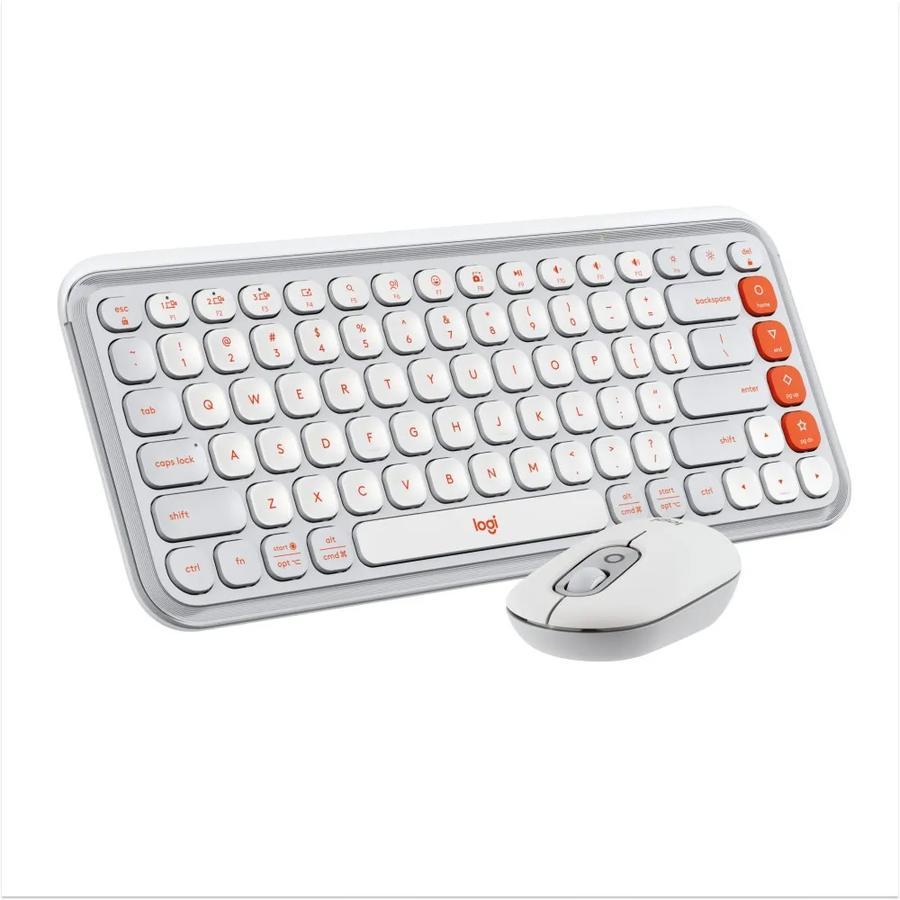 Combo Teclado Y Mouse Bluetooth Logitech Pop Icon Blanco Esp Lat