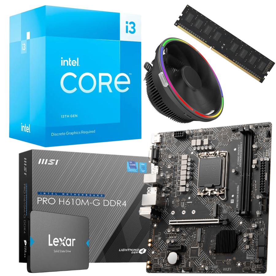 Combo Ecovision Intel I3-13100F Tray + Mother + 32Gb + SSD 1TB