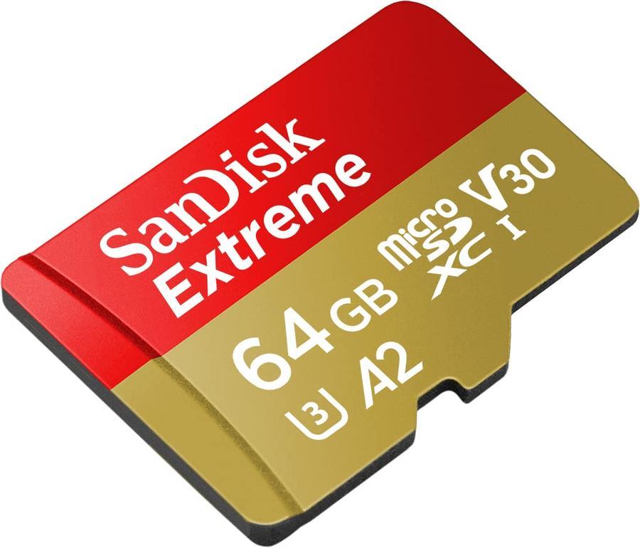 Memoria Micro SD 64 Gb Sandisk Extreme con adaptador
