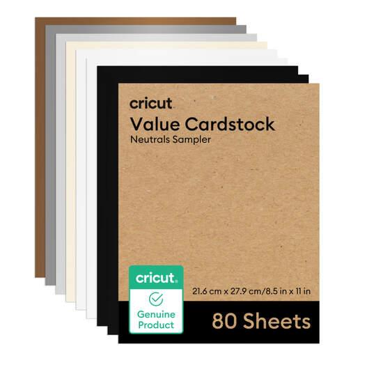 Cartulina De Muestra Cricut Value De 8,5 X 11 Pulgadas, 80 Hojas, Colores Neutros