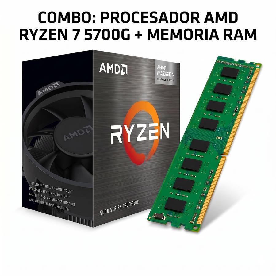 Combo Microprocesador AMD Ryzen 7 5700G + Memoria DDR4 3200HZ 8GB Generica