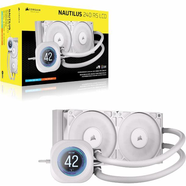 Water Cooler Corsair Nautilus 240 Rs Lcd Aio 240Mm White