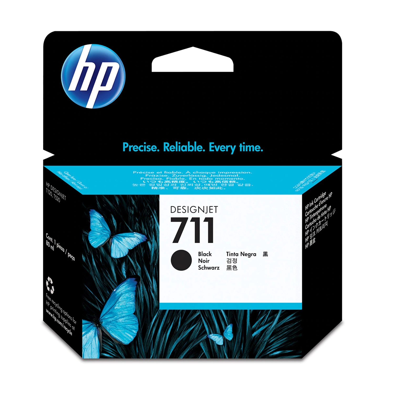 Cartucho de Tinta  Plotter HP 711 Negra Alta Capacidad