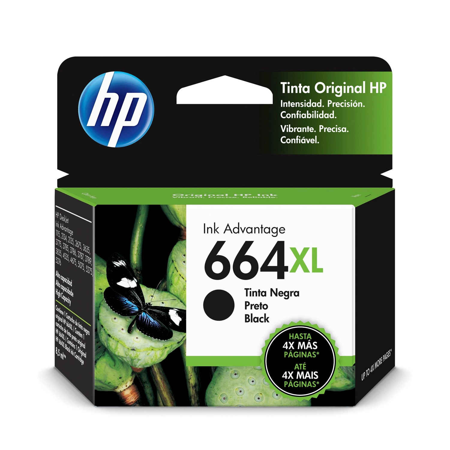 Cartucho de Tinta HP 664XL Negra Alto Rendimiento