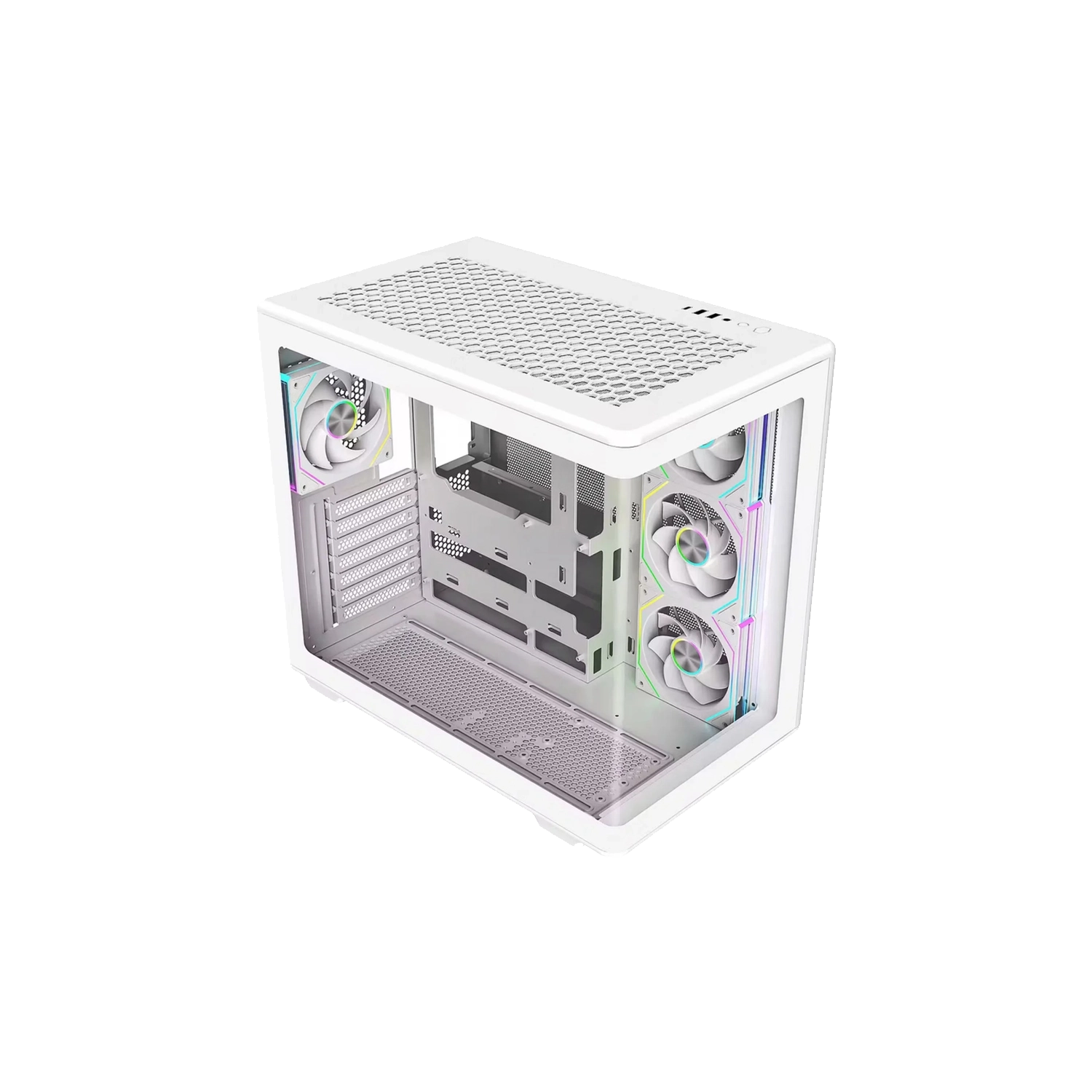 Gabinete Cooler Master Elite 600 Mid Tower 4 Fans ARGB Tempered Glass White s/Fuente