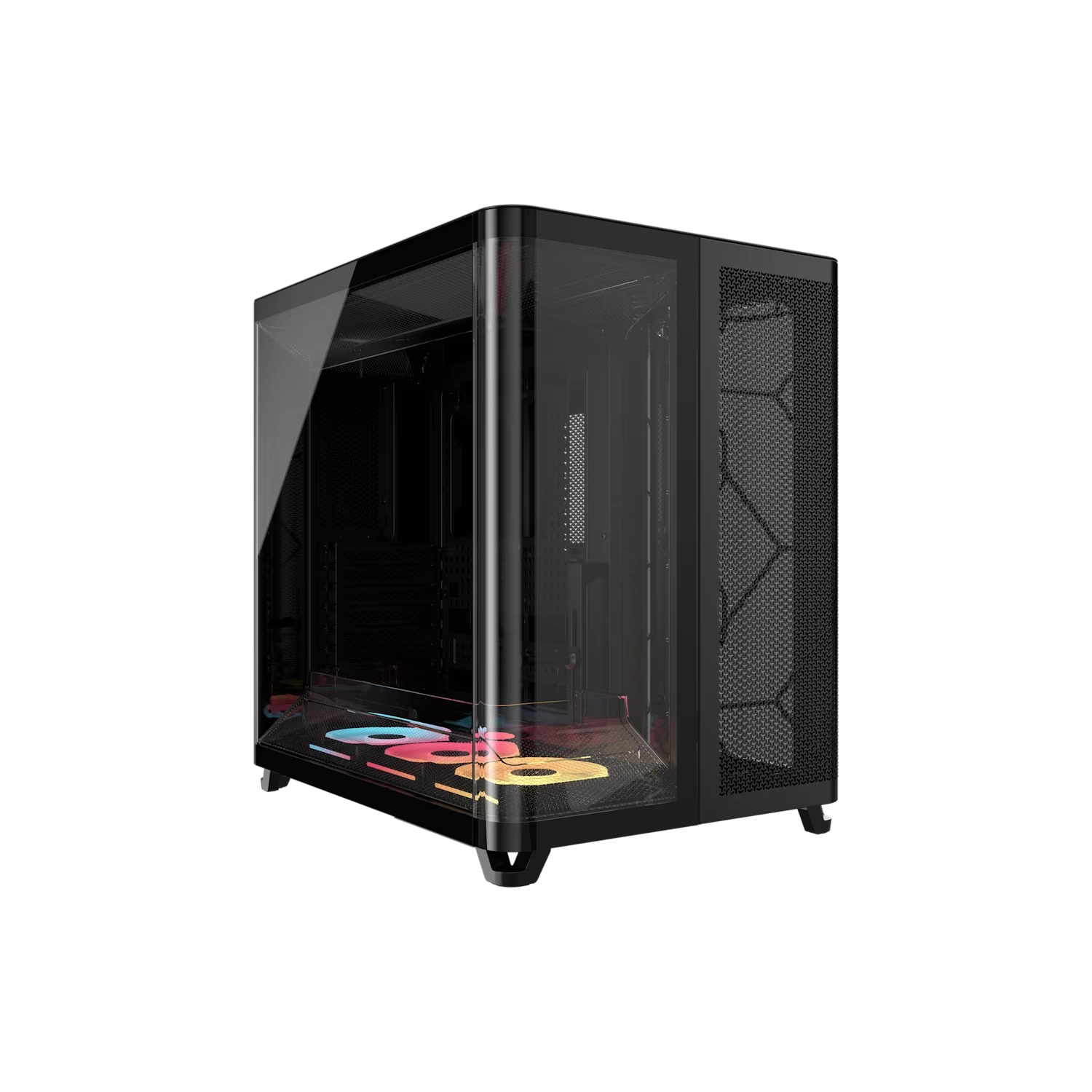 Gabinete CORSAIR AIR 5400 LX-R RGB iCUE LINK Mid Tower con triple cámara Negro