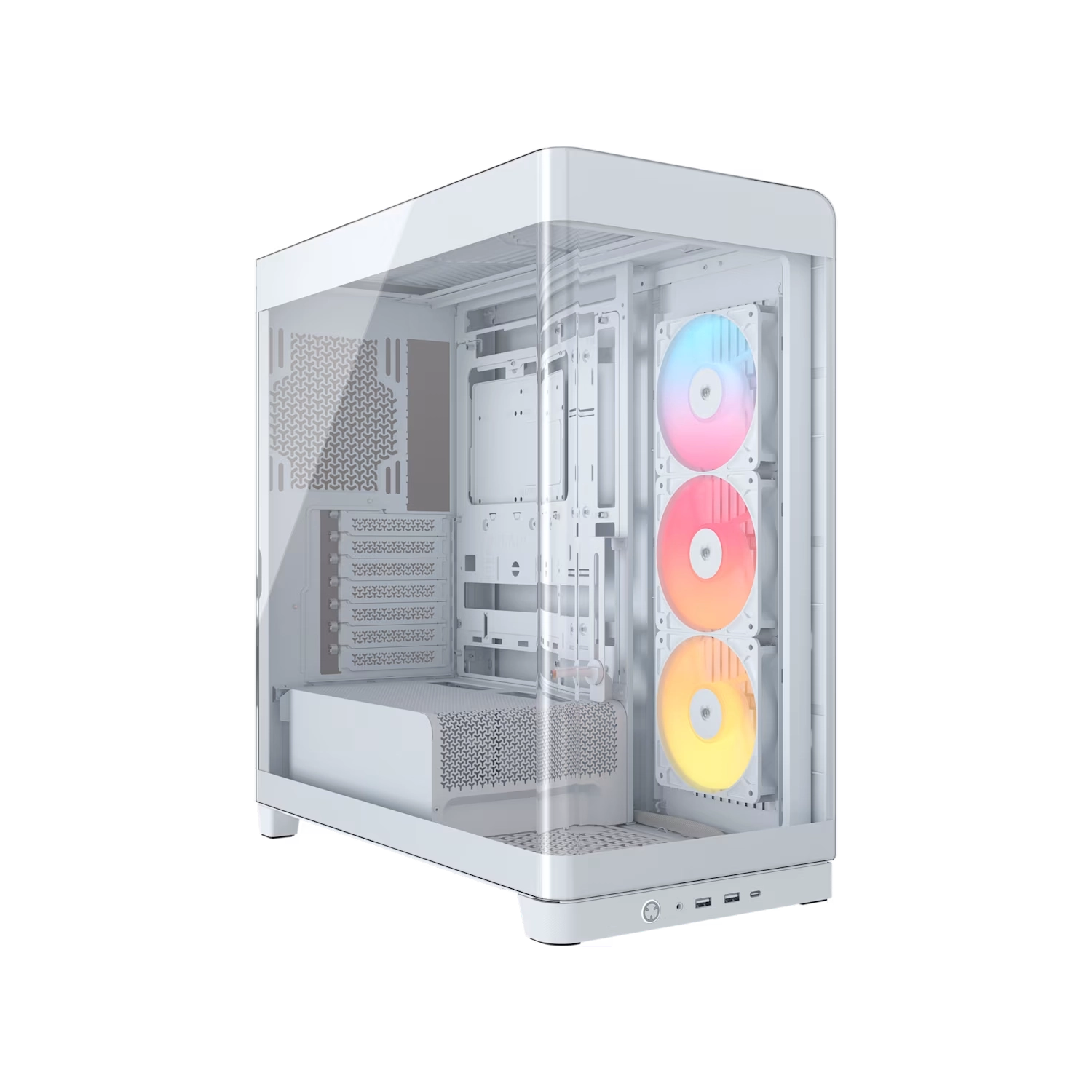 Gabinete CORSAIR FRAME 4500X RS-R ARGB Mid Tower de cristal panorámico Blanco