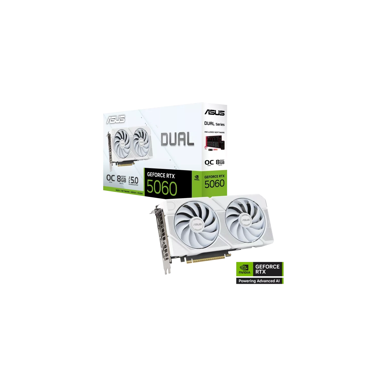 Placa de Video ASUS NVIDIA GeForce DUAL RTX5060 O8GB  WHITE