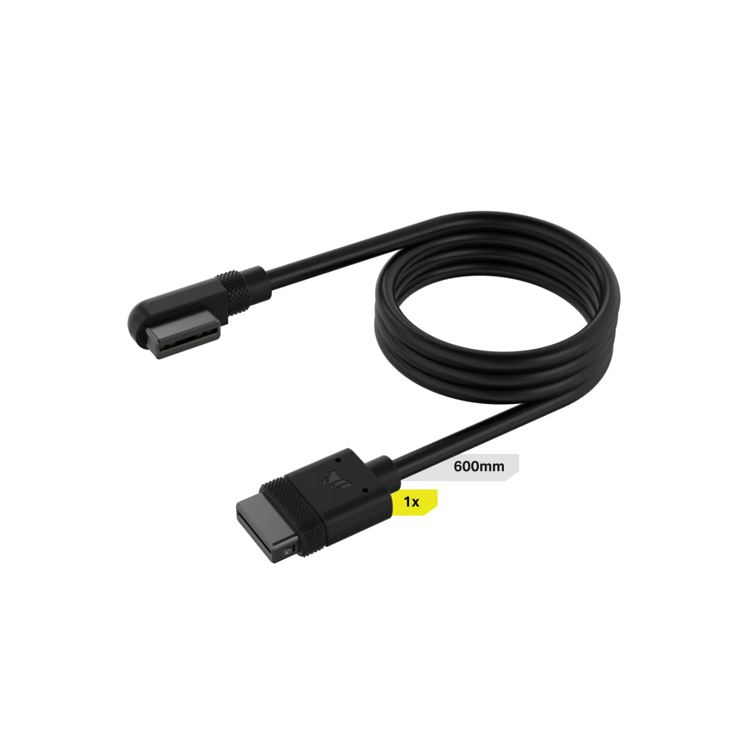 Cable CORSAIR iCUE LINK 1x 600mm con conector 90° negro