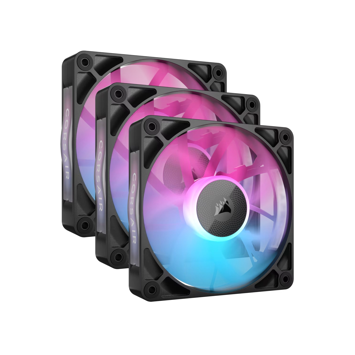 Kit de inicio de ventiladores CORSAIR iCUE LINK RX120 RGB 120 mm X3 negro