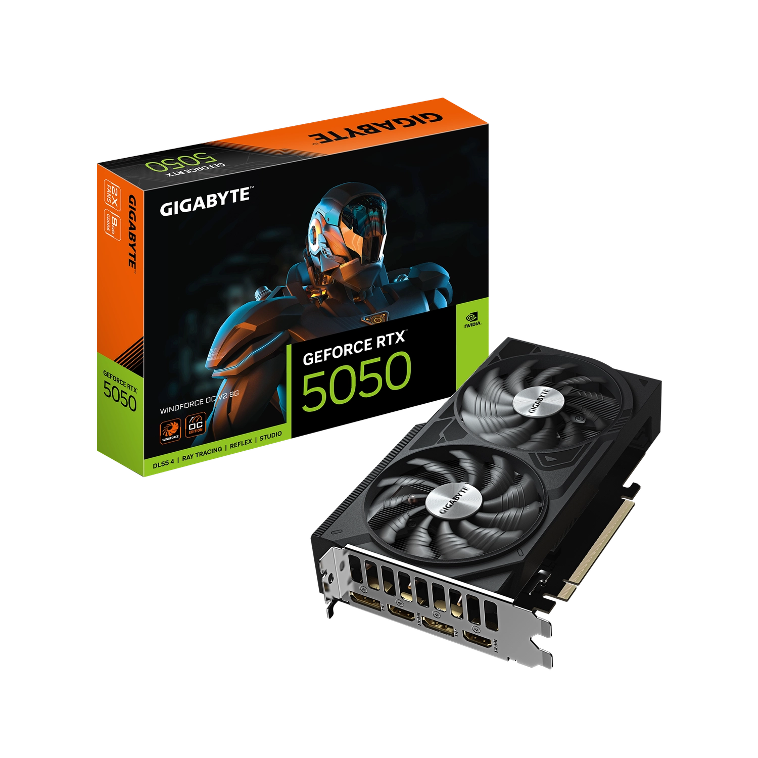 Placa de Video GIGABYTE NVIDIA GeForce RTX 5050 WINDFORCE OC V2 8G