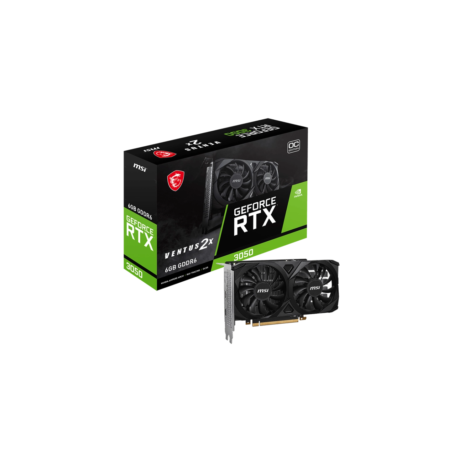 Placa de Video MSI NVIDIA  RTX 3050 VENTUS 6G OC