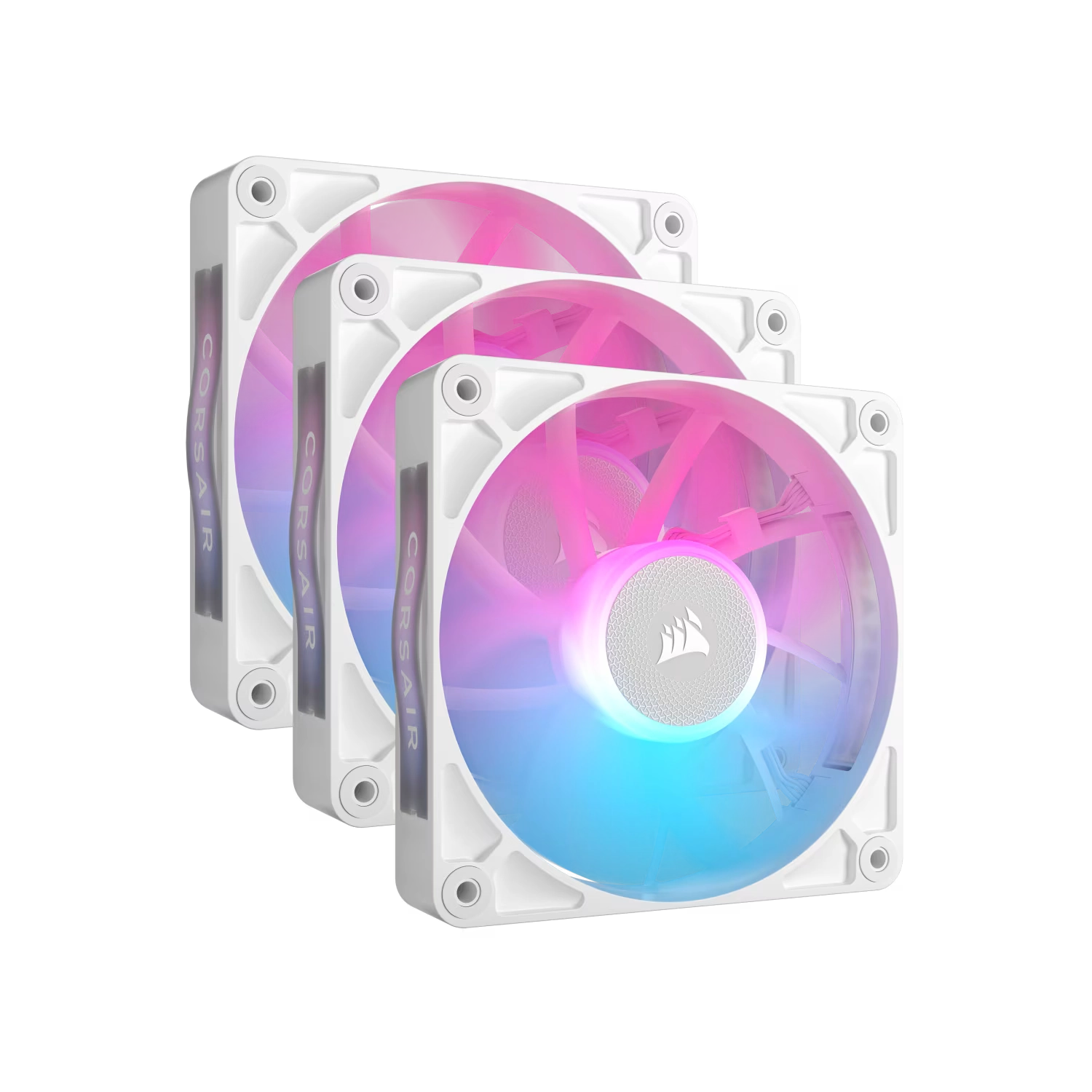 Kit de inicio de ventiladores CORSAIR iCUE LINK RX120 RGB 120 mm X3 blanco