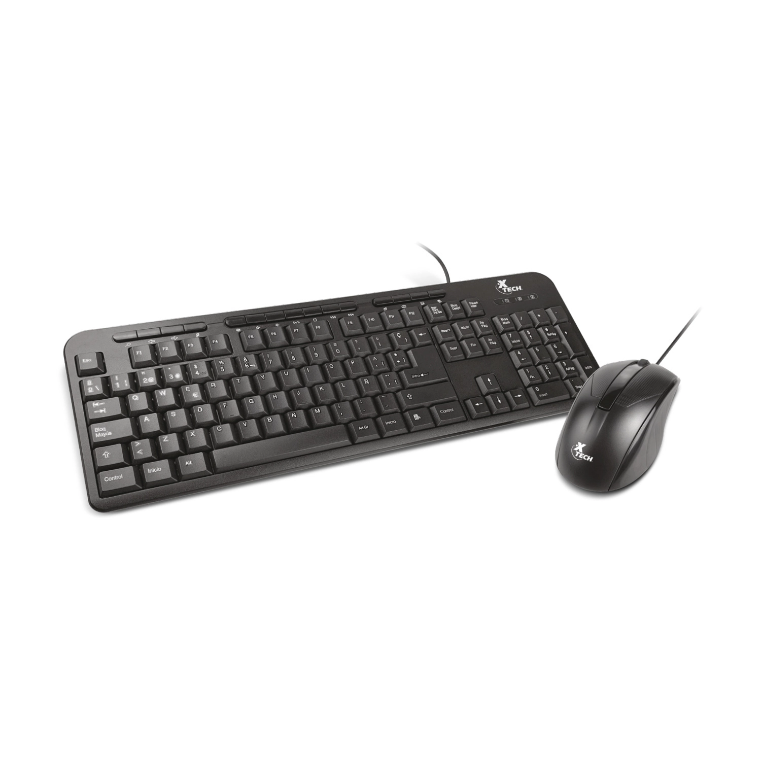 Teclado y Mouse c/Cable Xtech XTK-301S Negro