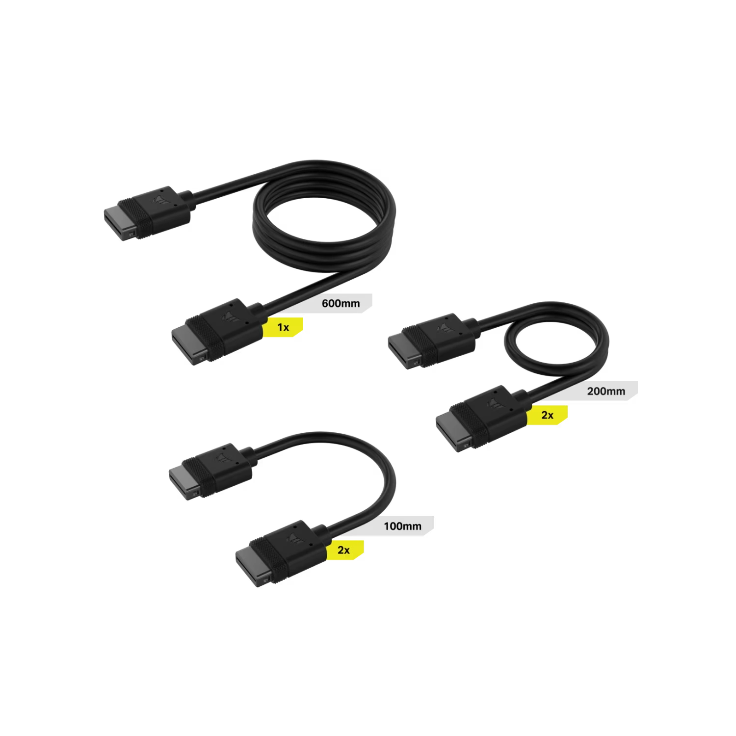 Cable CORSAIR iCUE LINK Kit x5 conector derecho negro
