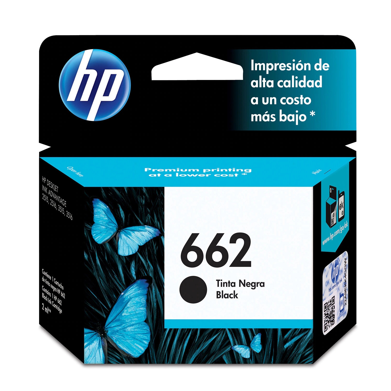 Cartucho de Tinta HP 662 Negra