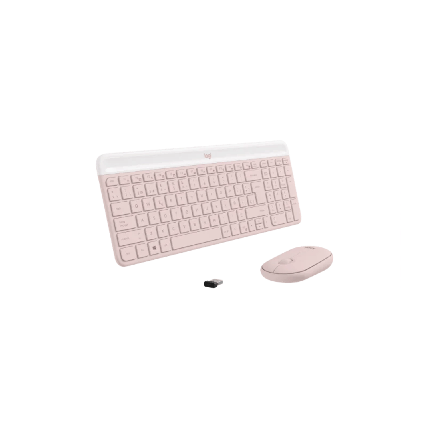 Combo Teclado y Mouse Logitech Inalámbro MK470 Rosa