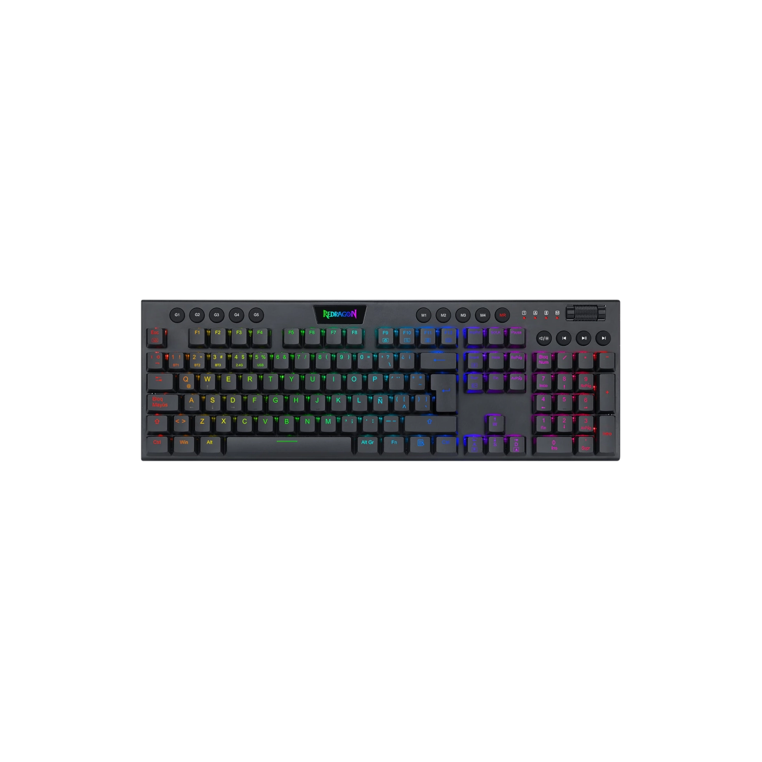 Teclado Redragon Horus RGB K619 Negro