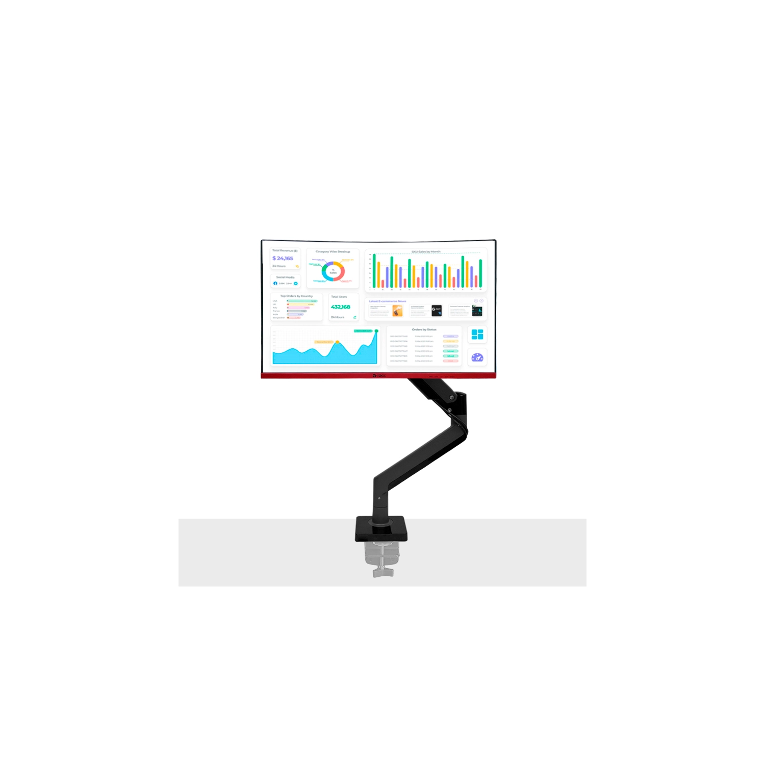 Soporte Monitor Teros TE-7113 Brazo articulado 22" a 35"