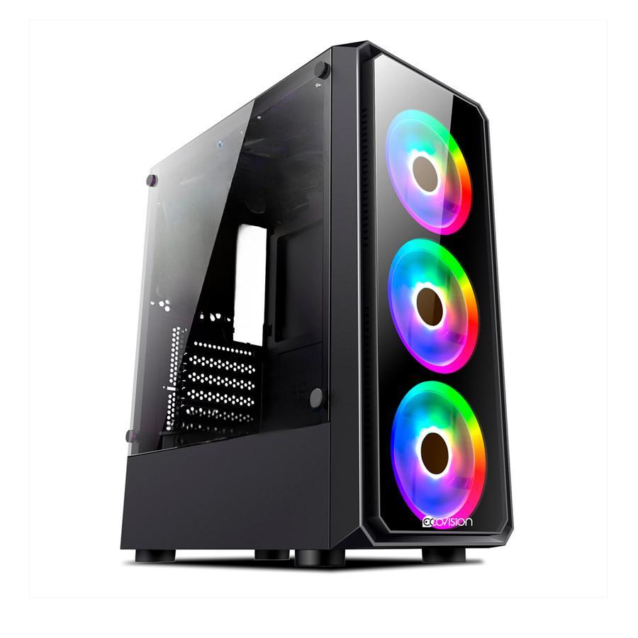 Gabinete Gamer Ecovision sin fuente y sin coolers EV-LX76 ATX - Outlet
