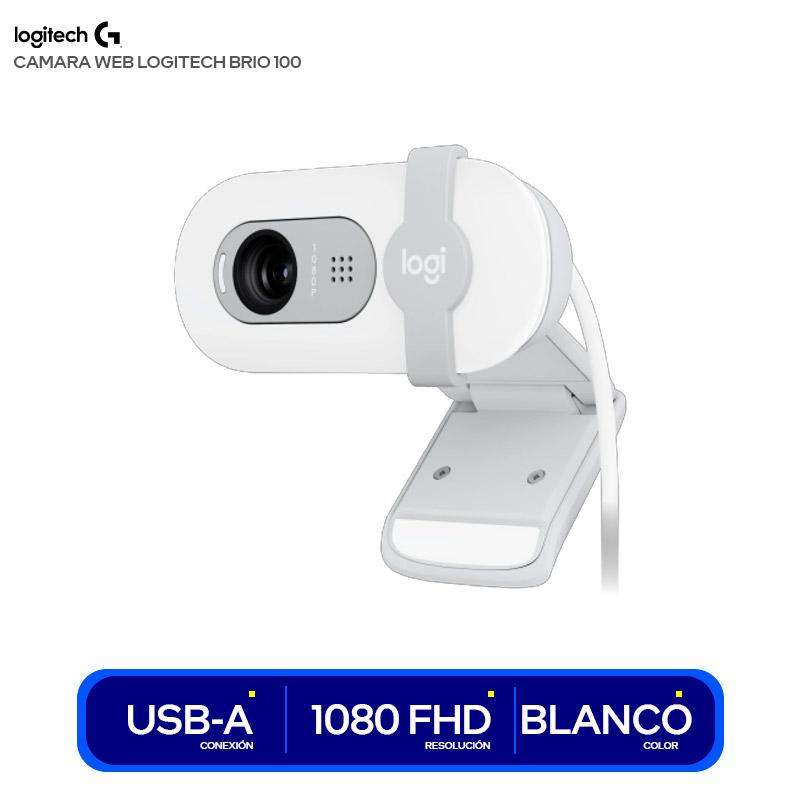Cámara Web Full Hd 1080P, Rightlight 2, Logitech Brio 100 Blanco - Outlet