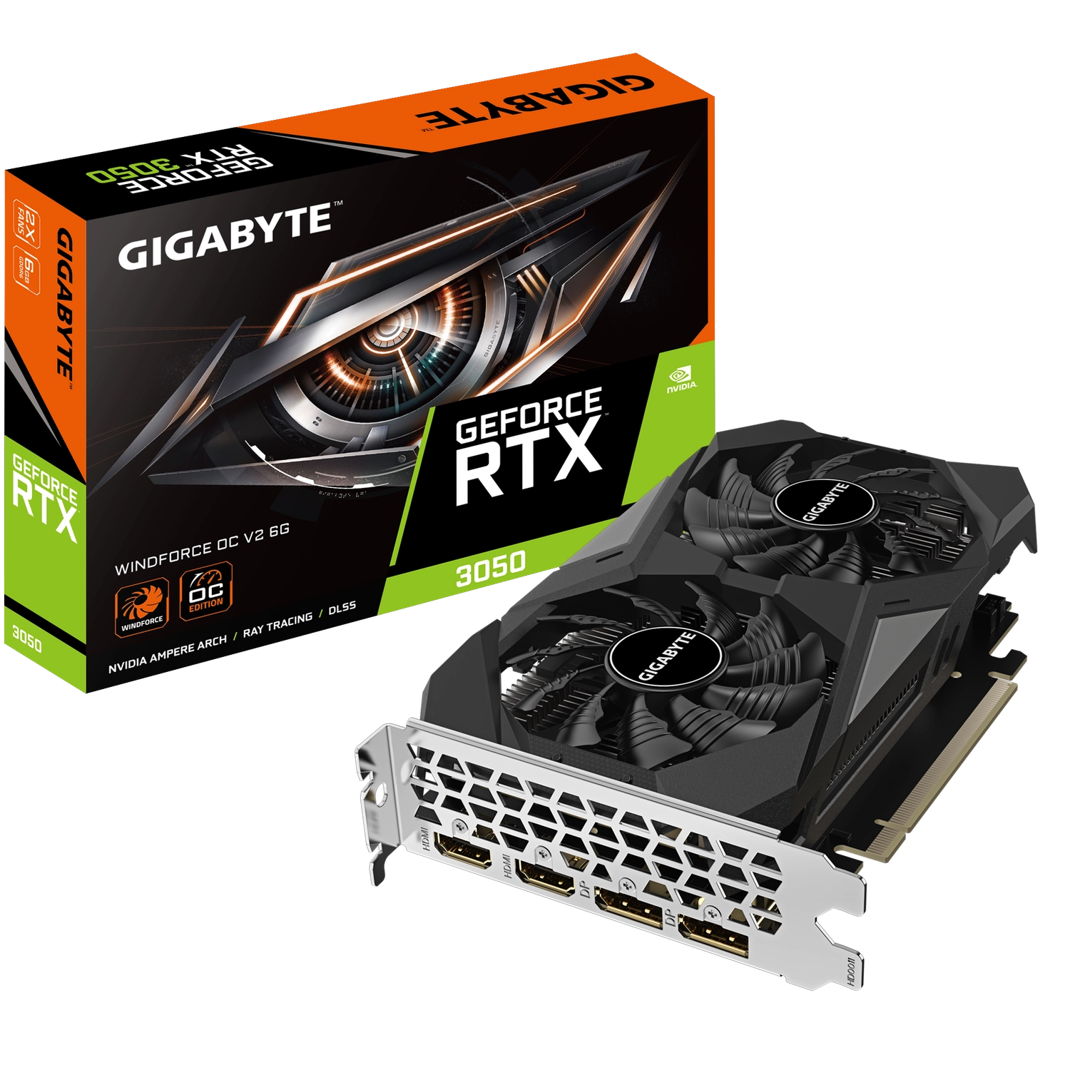 Placa de Video GIGABYTE NVIDIA GeForce RTX 3050 WINDFORCE OC V2 6G