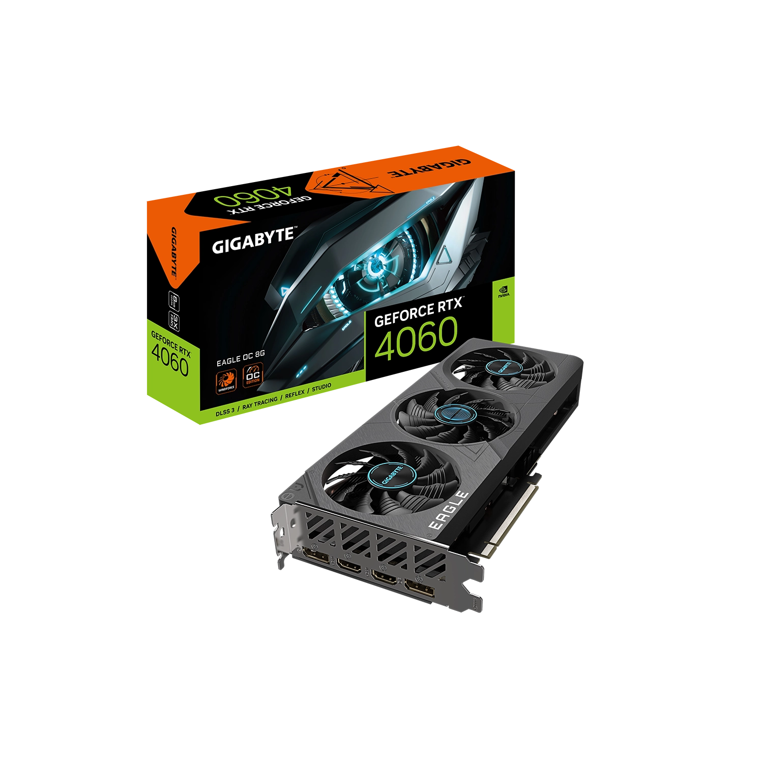 Placa de Video GIGABYTE NVIDIA GeForce RTX 4060 EAGLE OC 8G