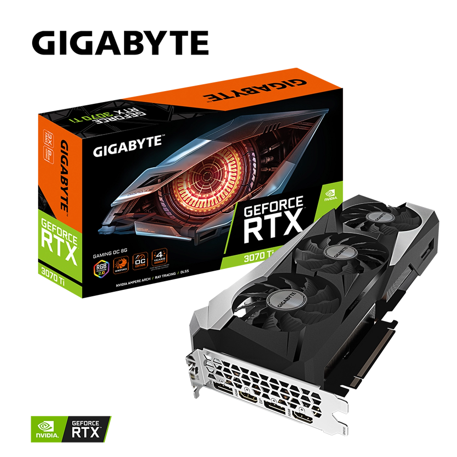 Placa de Video GIGABYTE NVIDIA GeForce RTX 3070 Ti GAMING OC 8G